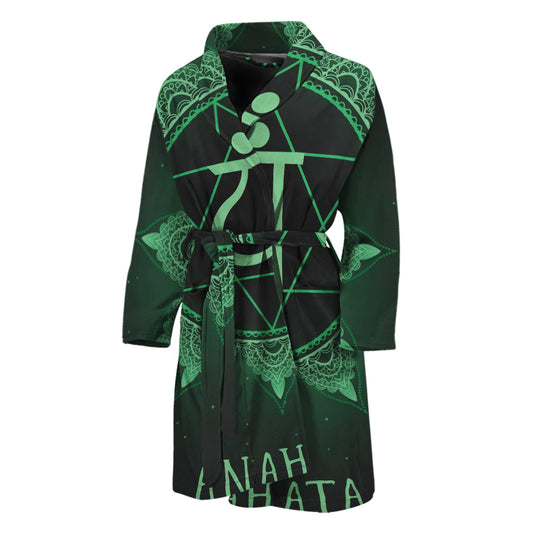 Anahata Chakra Symbol Print Men's Bathrobe