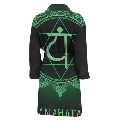 Anahata Chakra Symbol Print Men's Bathrobe