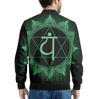 Anahata Chakra Symbol Print Men's Bomber Jacket