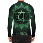 Anahata Chakra Symbol Print Men's Long Sleeve Rash Guard