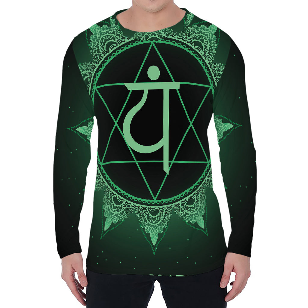 Anahata Chakra Symbol Print Men's Long Sleeve T-Shirt