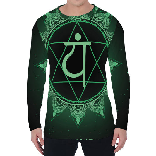 Anahata Chakra Symbol Print Men's Long Sleeve T-Shirt