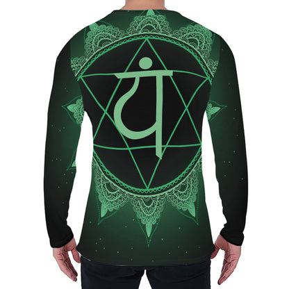 Anahata Chakra Symbol Print Men's Long Sleeve T-Shirt