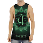 Anahata Chakra Symbol Print Men's Muscle Tank Top