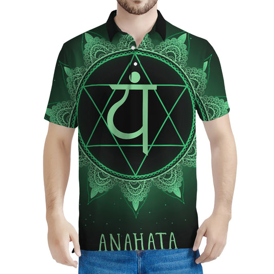Anahata Chakra Symbol Print Men's Polo Shirt