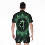 Anahata Chakra Symbol Print Men's Rompers