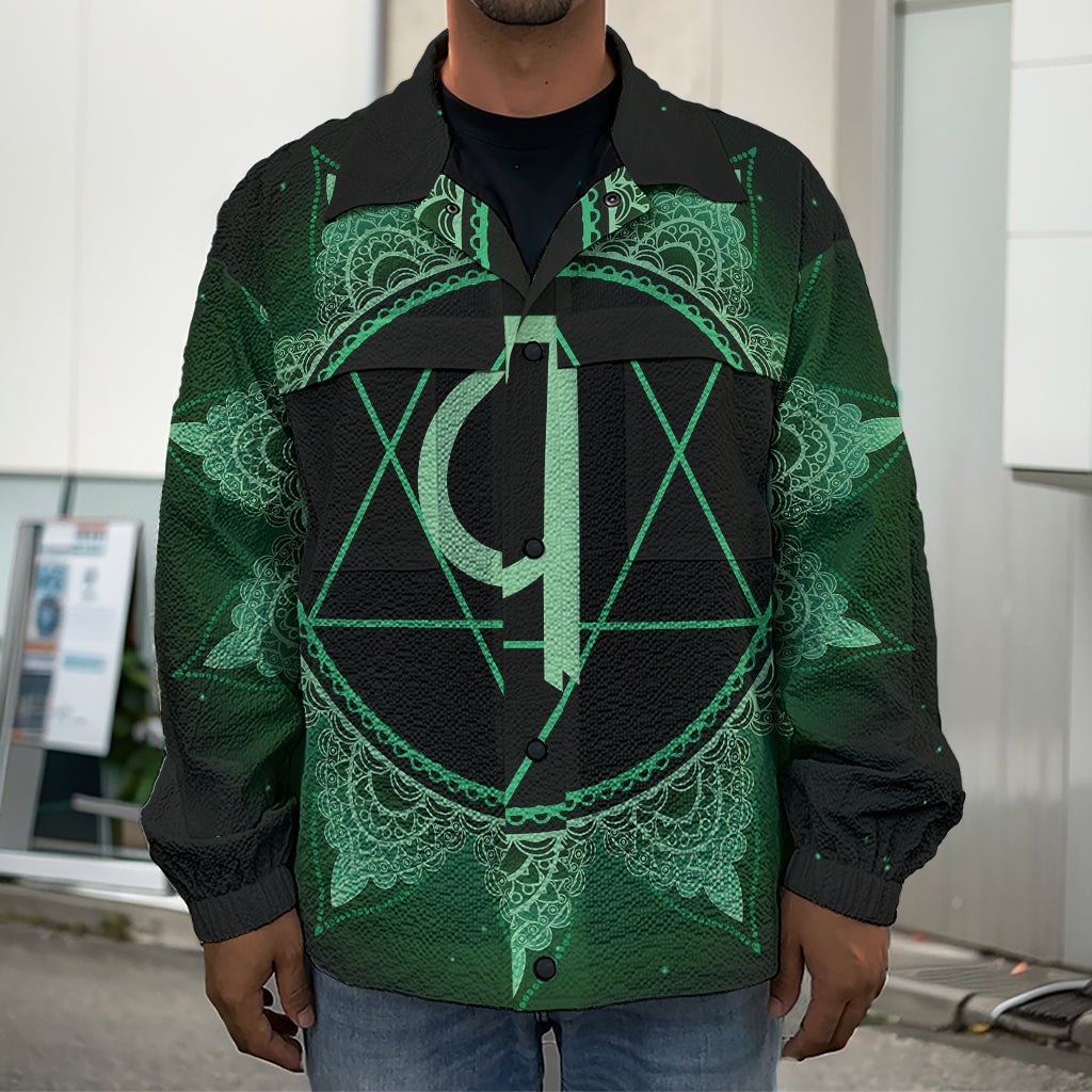 Anahata Chakra Symbol Print Men's Shirt Jacket