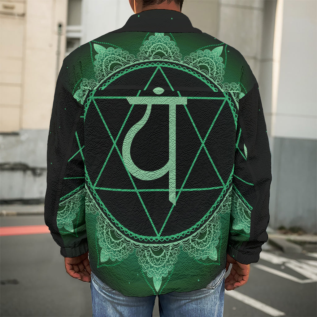 Anahata Chakra Symbol Print Men's Shirt Jacket