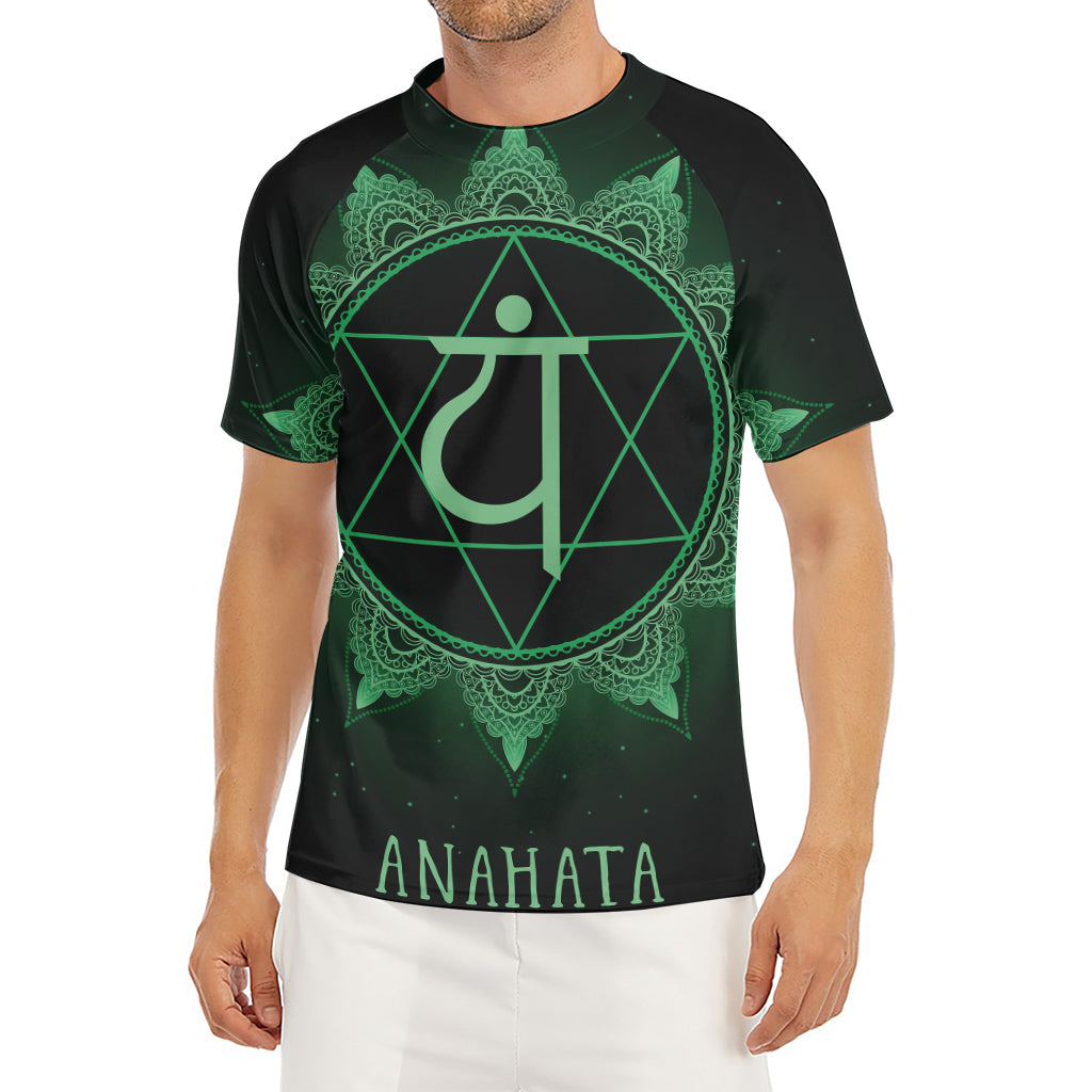 Anahata Chakra Symbol Print Men's Short Sleeve Rash Guard