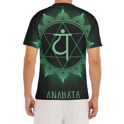 Anahata Chakra Symbol Print Men's Short Sleeve Rash Guard