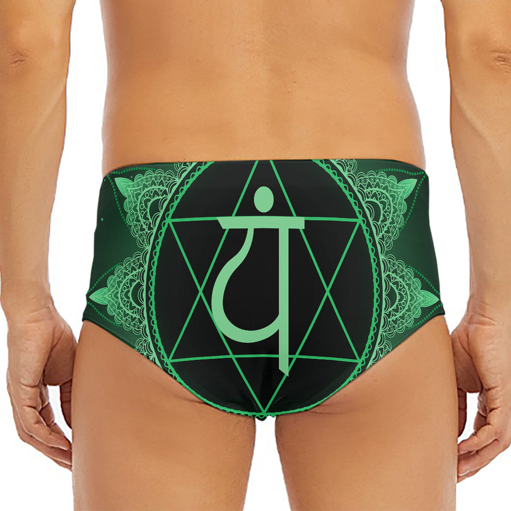Anahata Chakra Symbol Print Men's Triangle Swim Briefs