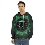 Anahata Chakra Symbol Print Men's Velvet Pullover Hoodie