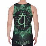 Anahata Chakra Symbol Print Men's Velvet Tank Top