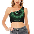 Anahata Chakra Symbol Print One Shoulder Crop Top