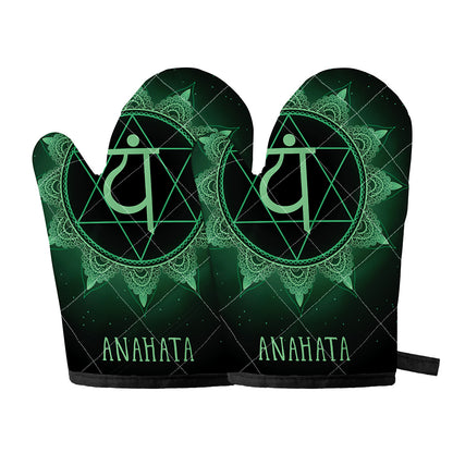Anahata Chakra Symbol Print Oven Mitts