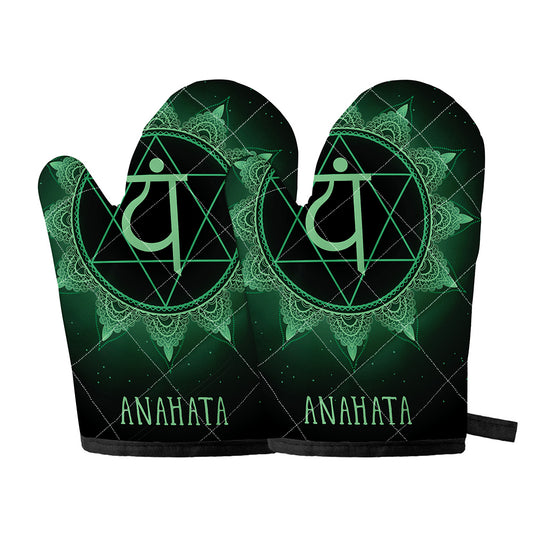 Anahata Chakra Symbol Print Oven Mitts