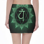 Anahata Chakra Symbol Print Pencil Mini Skirt