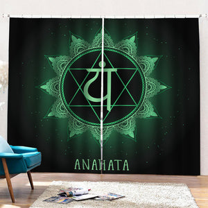 Anahata Chakra Symbol Print Pencil Pleat Curtains