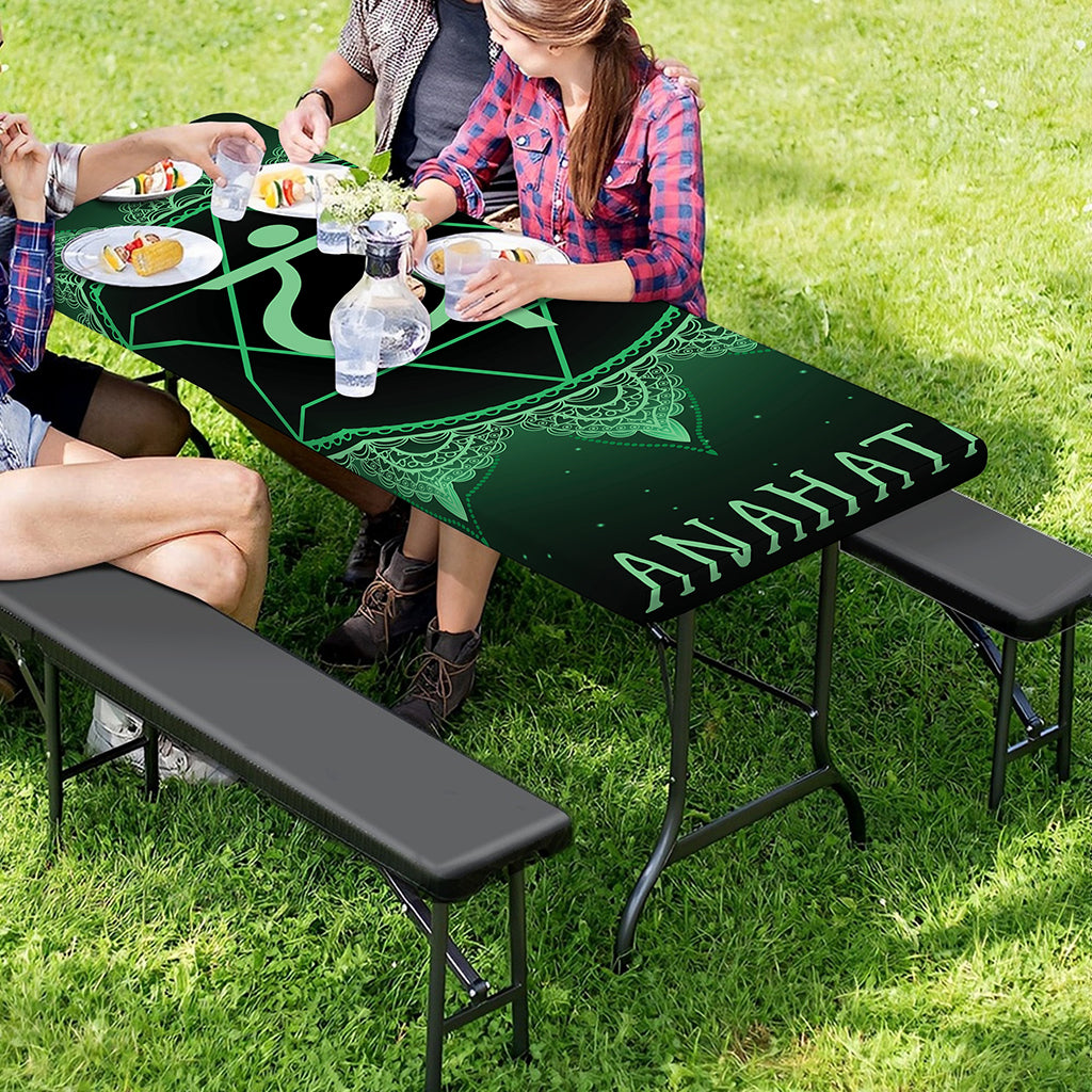Anahata Chakra Symbol Print Picnic Table Cover