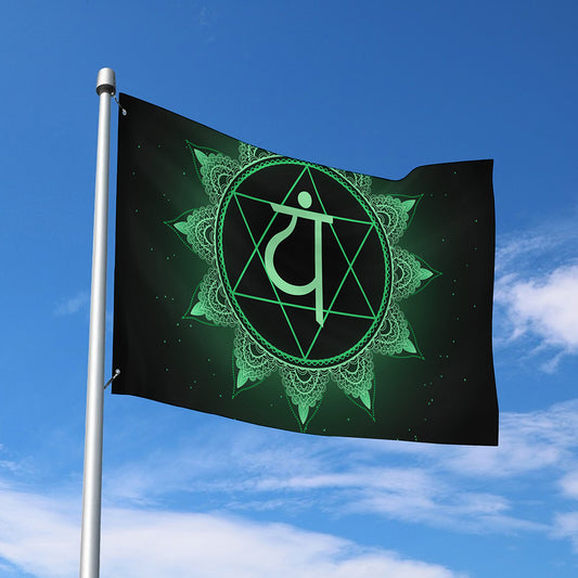 Anahata Chakra Symbol Print Polyester Flag
