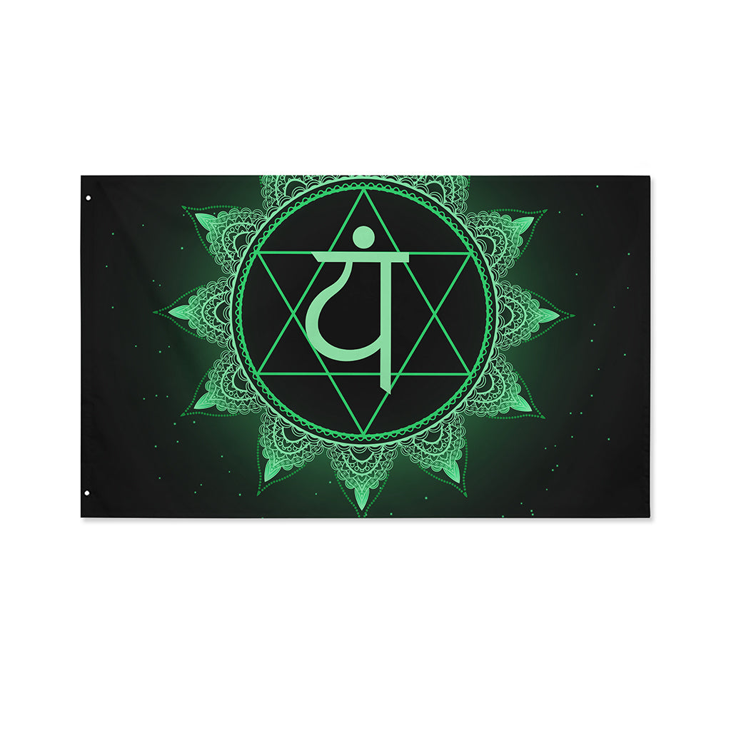 Anahata Chakra Symbol Print Polyester Flag