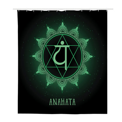 Anahata Chakra Symbol Print Polyester Shower Curtain