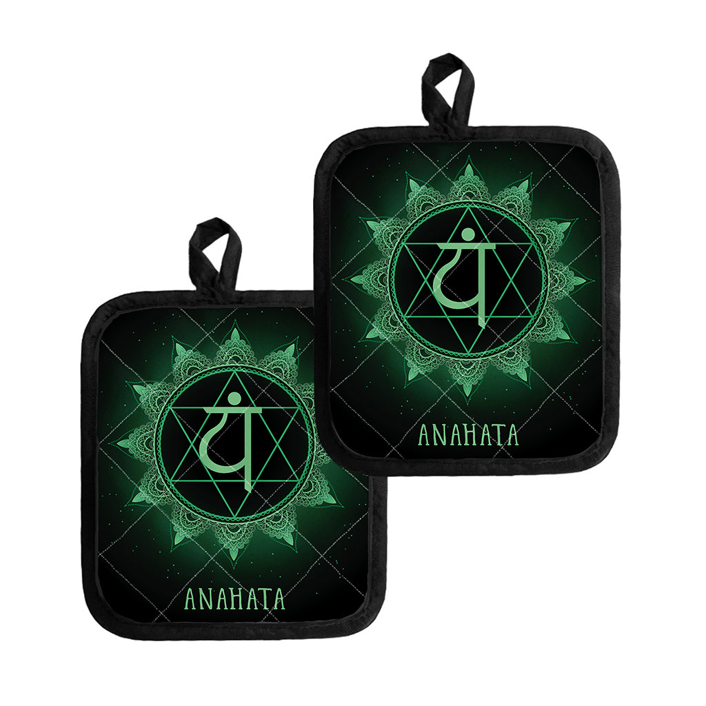 Anahata Chakra Symbol Print Pot Holders