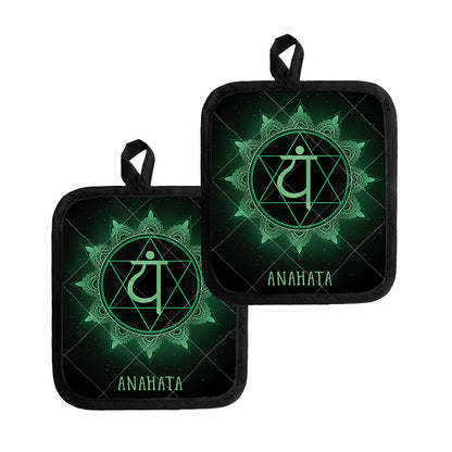 Anahata Chakra Symbol Print Pot Holders