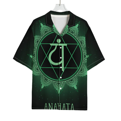 Anahata Chakra Symbol Print Rayon Hawaiian Shirt