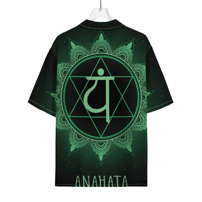 Anahata Chakra Symbol Print Rayon Hawaiian Shirt