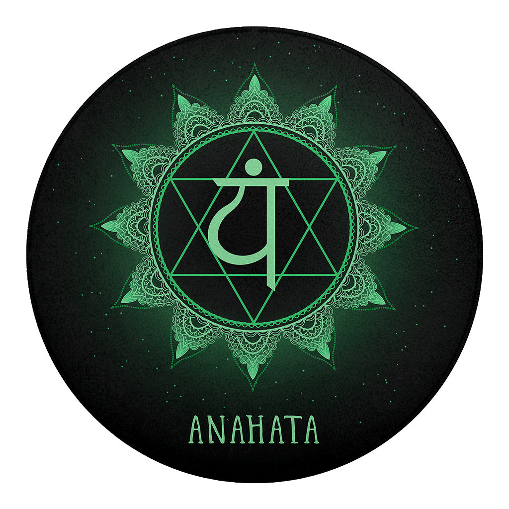 Anahata Chakra Symbol Print Round Blanket