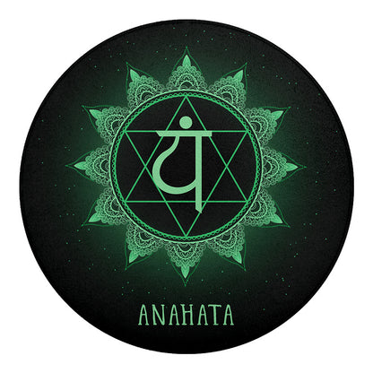 Anahata Chakra Symbol Print Round Blanket