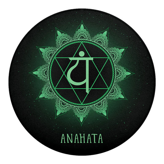 Anahata Chakra Symbol Print Round Blanket