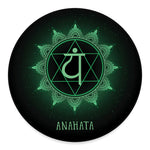 Anahata Chakra Symbol Print Round Floor Mat