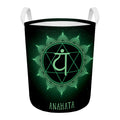 Anahata Chakra Symbol Print Round Laundry Basket