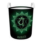 Anahata Chakra Symbol Print Round Laundry Basket