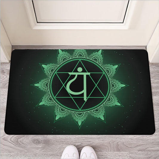 Anahata Chakra Symbol Print Rubber Doormat