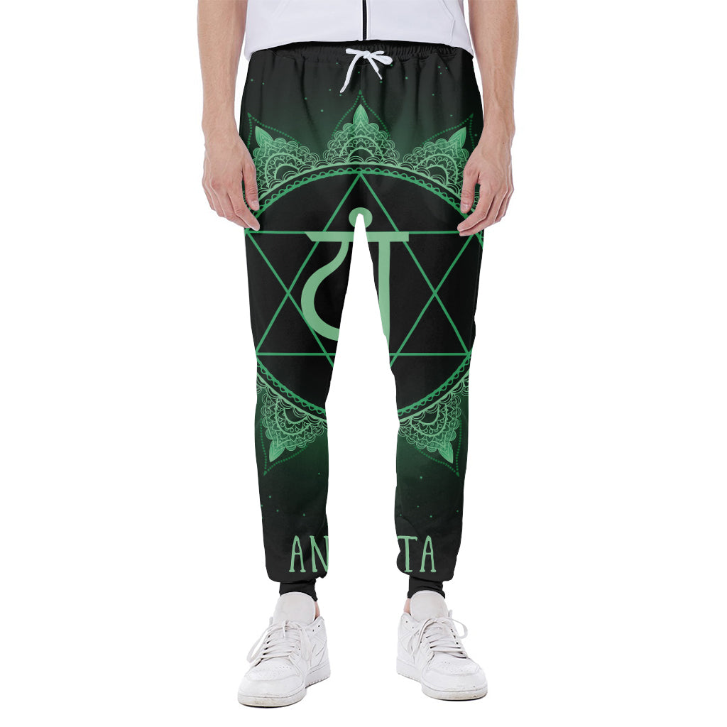 Anahata Chakra Symbol Print Scuba Joggers
