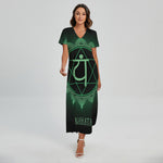 Anahata Chakra Symbol Print Short Sleeve Maxi Dress