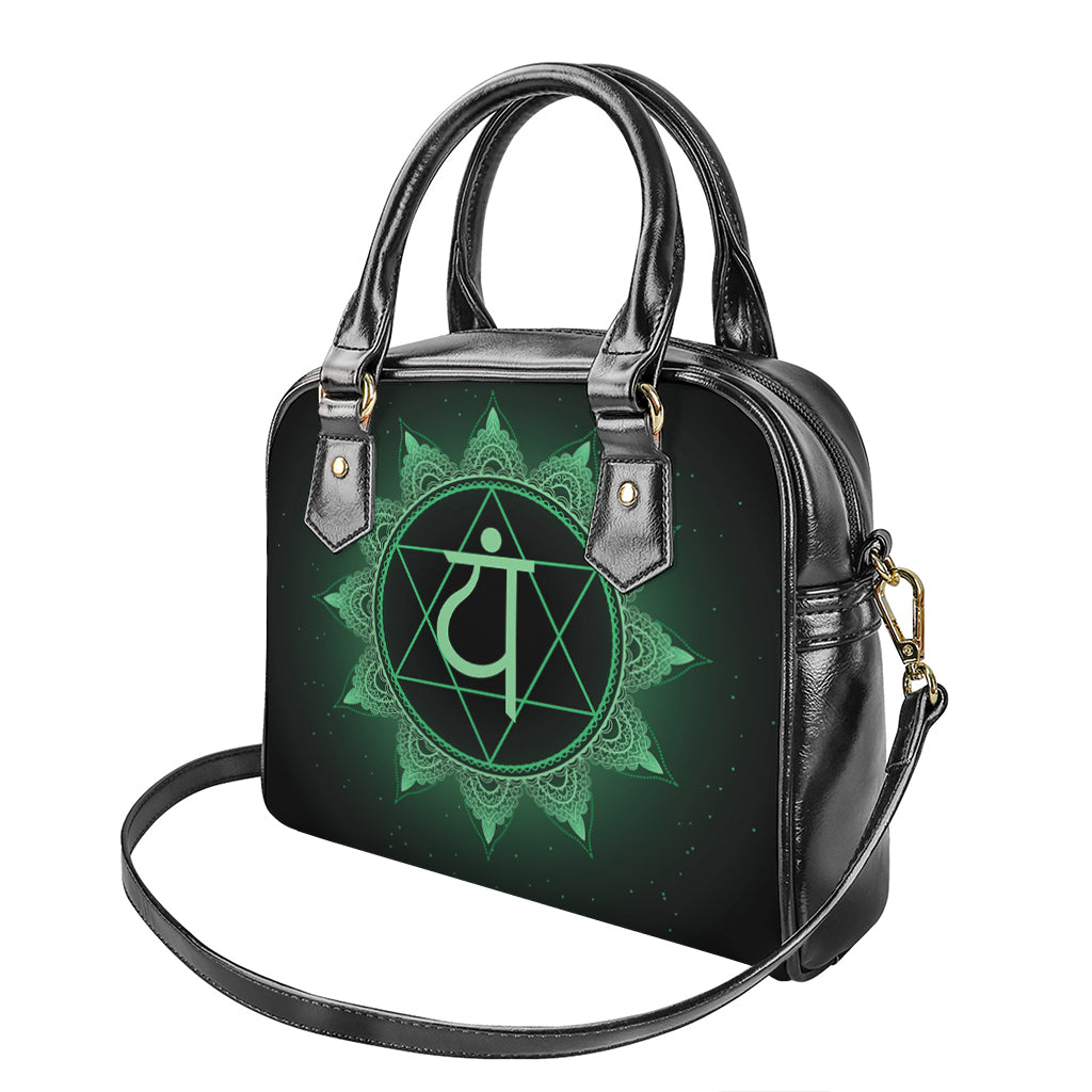 Anahata Chakra Symbol Print Shoulder Handbag