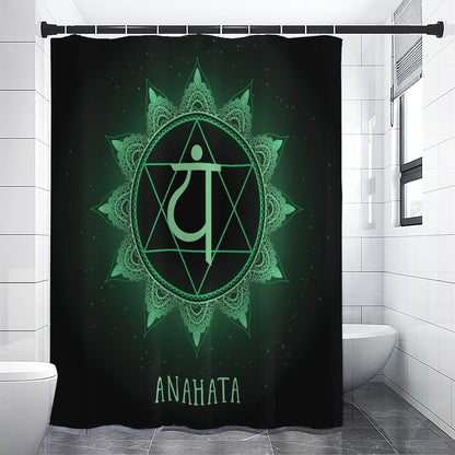 Anahata Chakra Symbol Print Shower Curtain