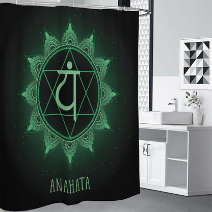 Anahata Chakra Symbol Print Shower Curtain