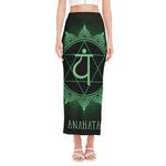 Anahata Chakra Symbol Print Side Slit Maxi Skirt