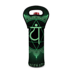 Anahata Chakra Symbol Print Single Neoprene Wine Tote