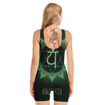 Anahata Chakra Symbol Print Sleeveless One Piece Swimsuit