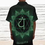Anahata Chakra Symbol Print Textured Short Sleeve Shirt