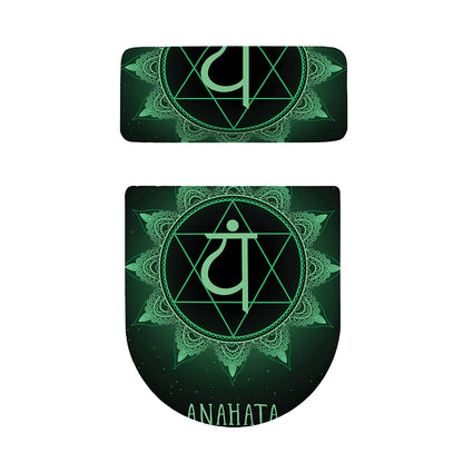 Anahata Chakra Symbol Print Toilet Lid And Tank Cover Set