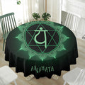 Anahata Chakra Symbol Print Waterproof Round Tablecloth