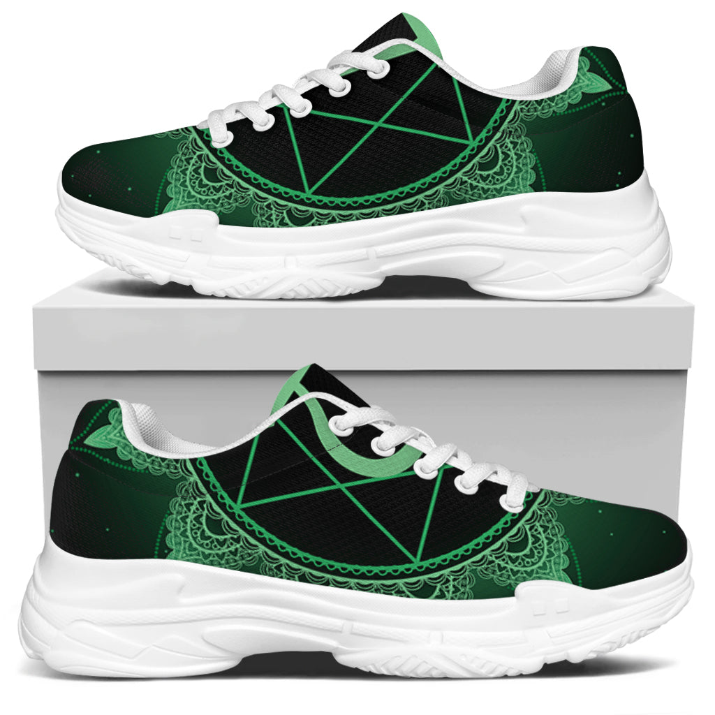 Anahata Chakra Symbol Print White Chunky Shoes