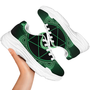 Anahata Chakra Symbol Print White Chunky Shoes